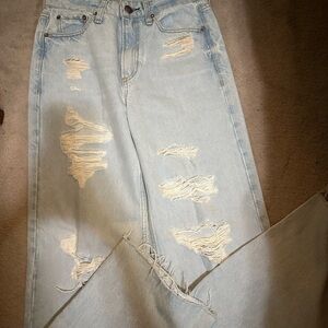 rag & bone Light Blue Distressed Boyfriend Jeans